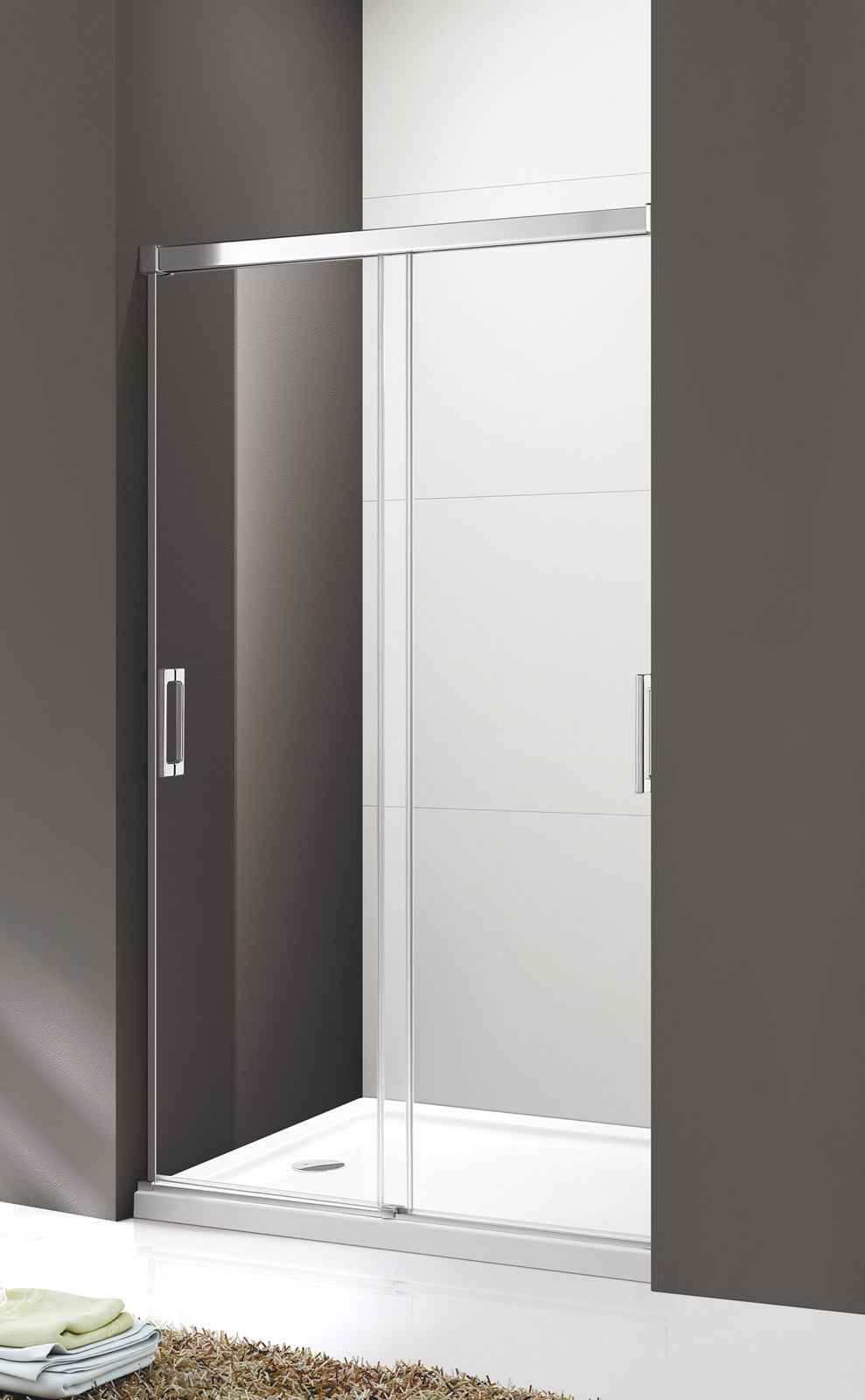душевая дверь cezares tandem-soft-bf-2-120-c-cr-iv 120x190 стекло прозрачное, профиль хром