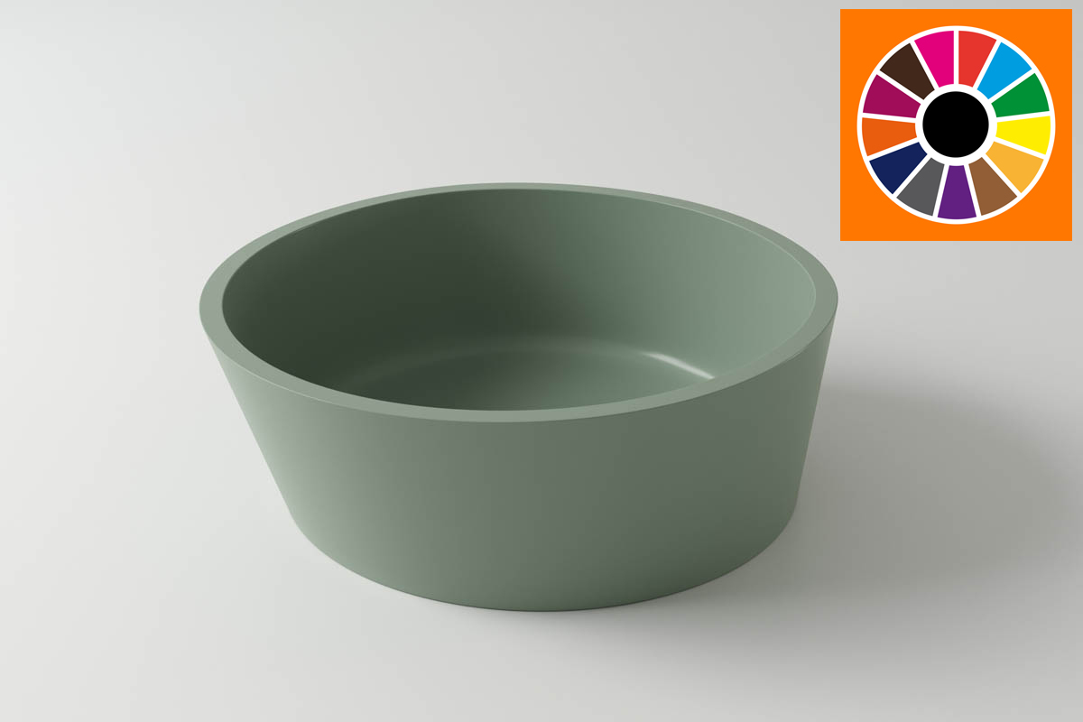 умывальник накладной holbi almatea 44x44 sc цветной матовый ral
