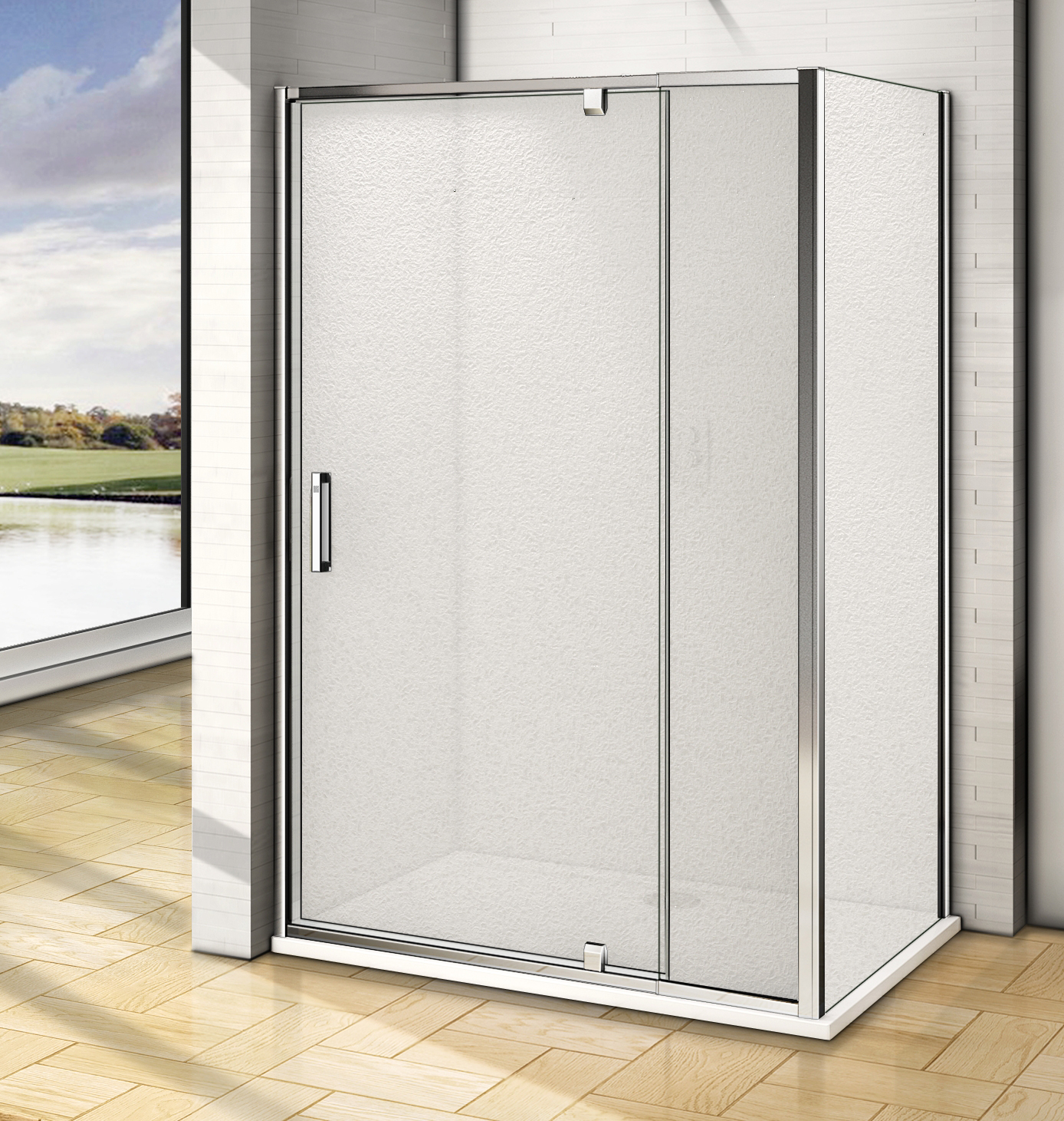 душевой уголок gooddoor orion wtw-pd+sp 110x90 стекло грейп / профиль хром