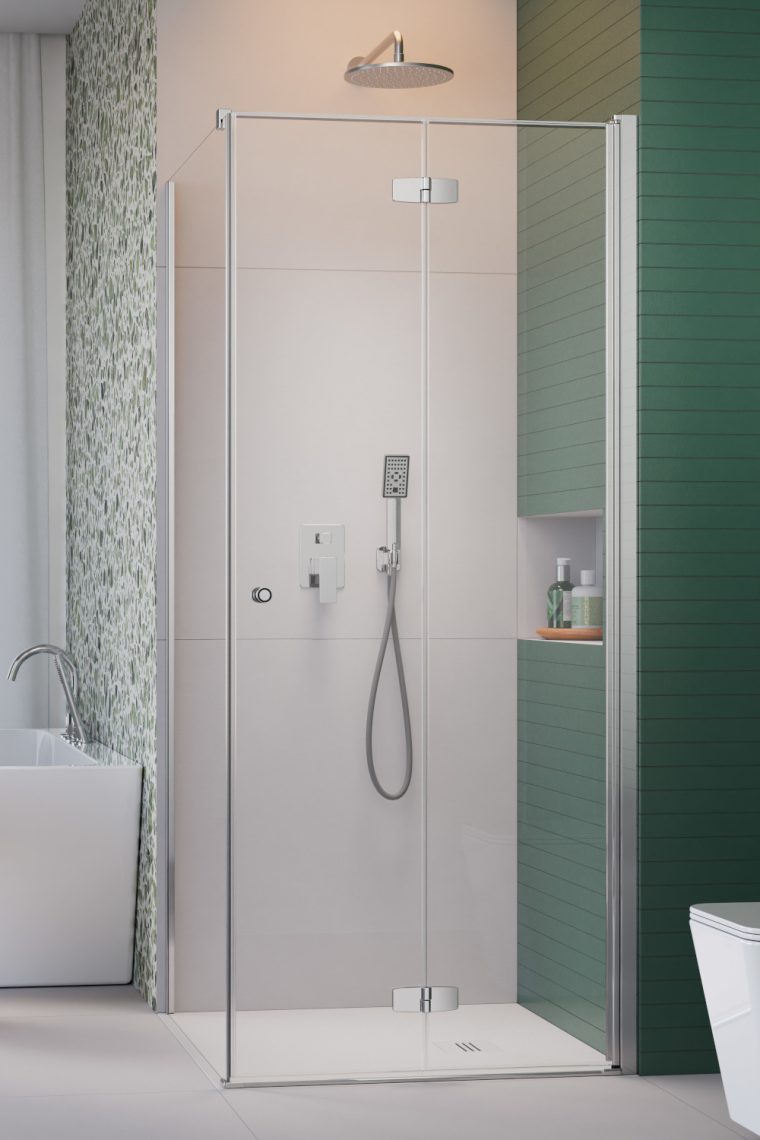 душевой уголок radaway fuenta kdj b 90x120 правый, стекла прозрачные, профиль хром
