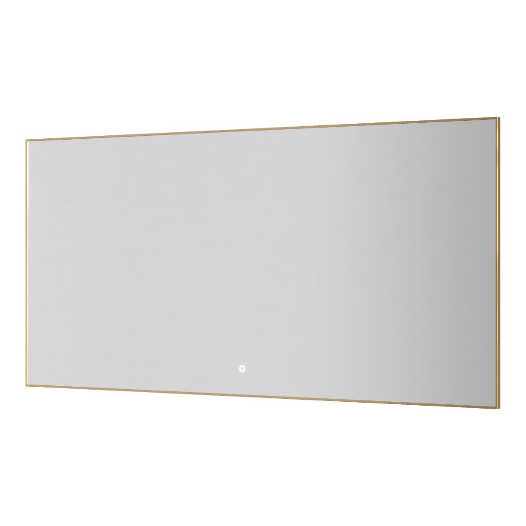 зеркало boheme modern 140x70 с подсветкой, сенсорным выключателем, антизапотеванием, золото