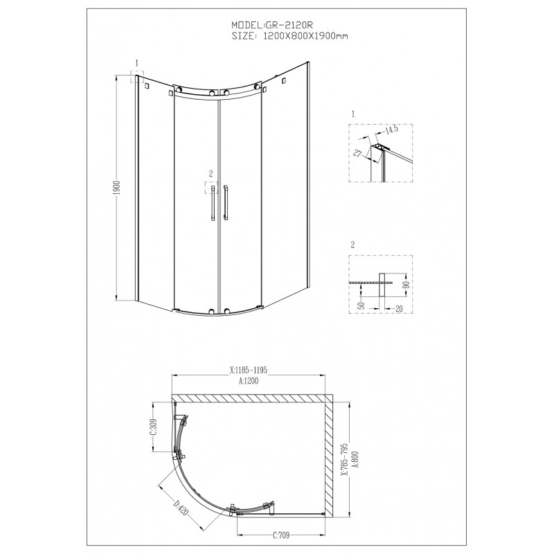 Душевой уголок Wasserkraft Aller Black Matt 10H07LB 120x90 фото 10 душевой уголок wasserkraft aller black matt 10h07lb 120x90 фото 10