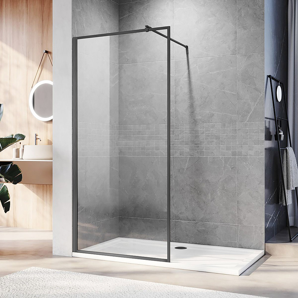 душевой уголок veconi kr-81gr 80x200 прозрачное стекло / профиль графит браш