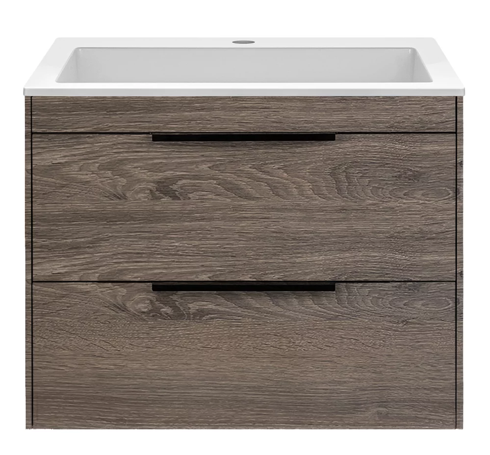 тумба под умывальник vincea chiara 2d 600 r.oak vmc-2c2600ro темный дуб