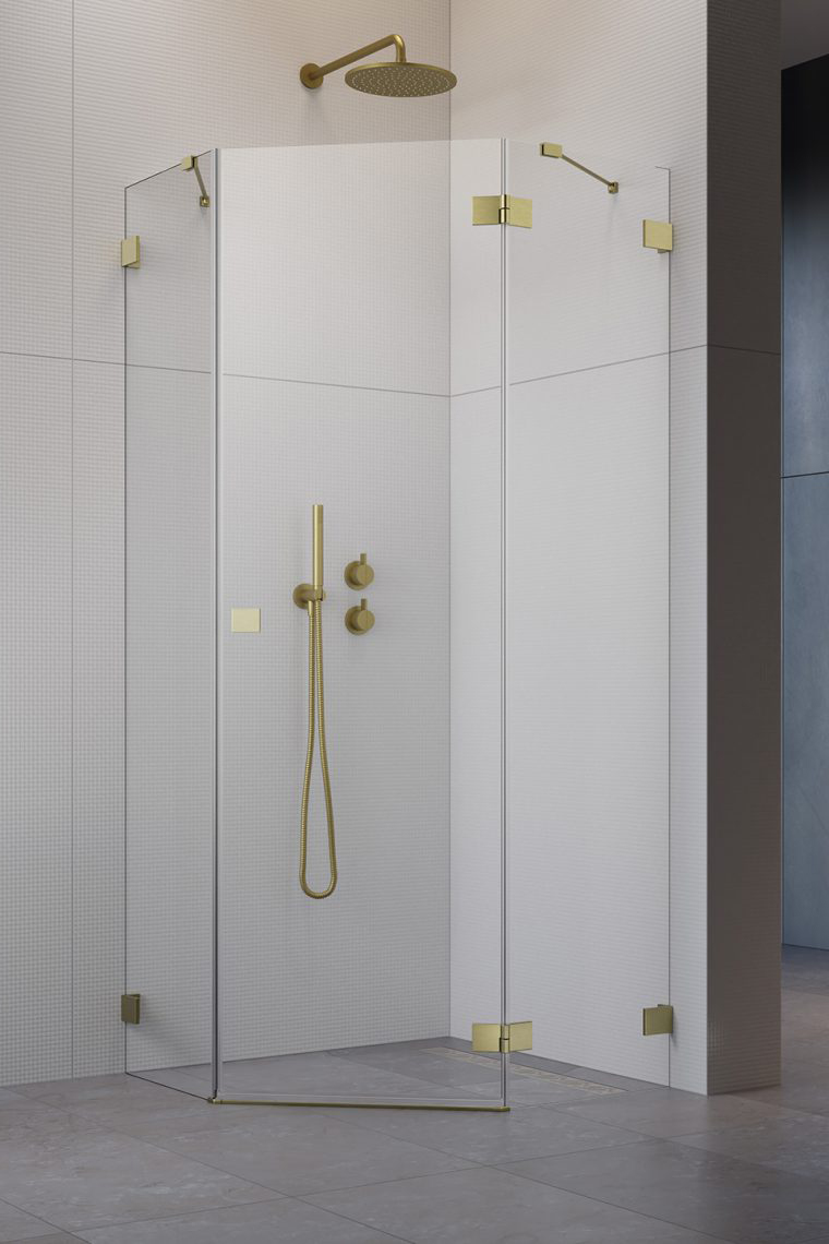 душевой уголок radaway essenza pro brushed gold ptj r 80x80 прозрачное/брашированное золото