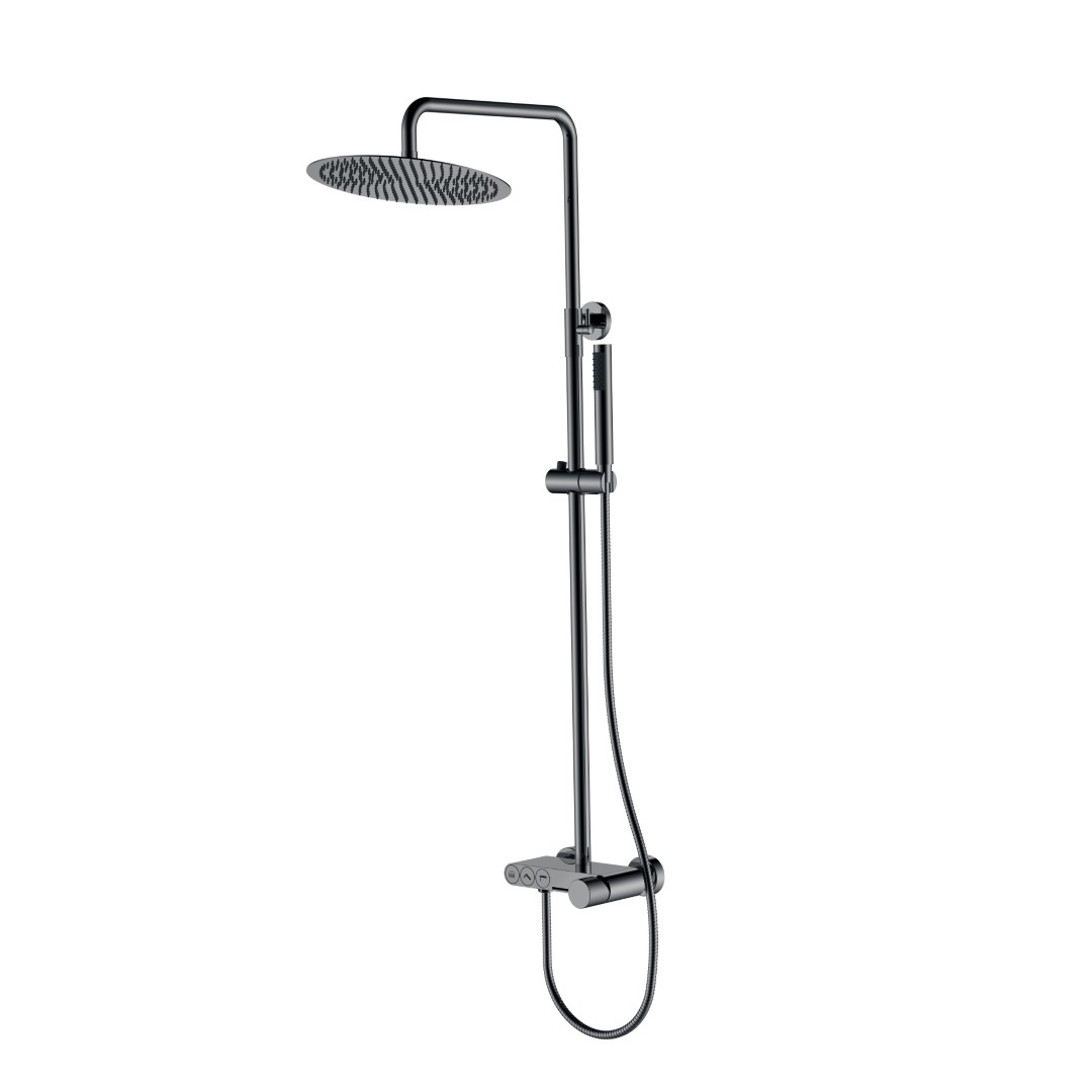 душевая стойка boheme stick spirale shine gun metal 128-sgm.4 оружейная сталь глянцевая