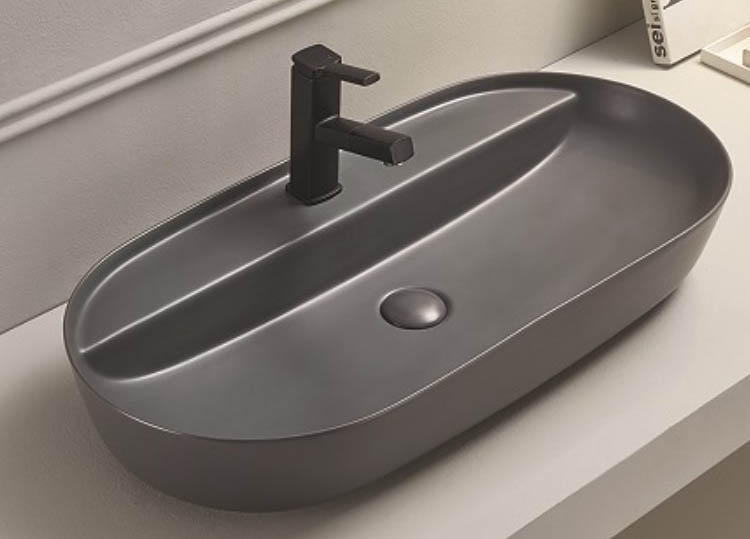 умывальник ceramalux n 78325mdh 81,5x41 матовый серый