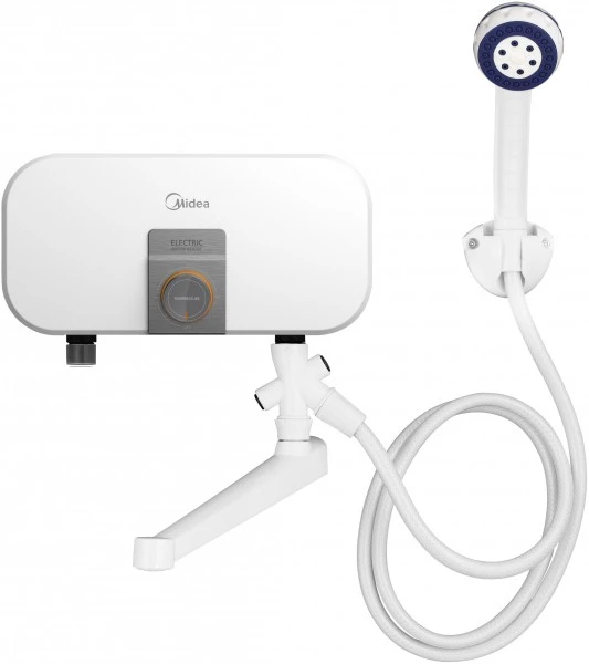 водонагреватель проточный midea infinity miwh-6500с с краном и душем, белый