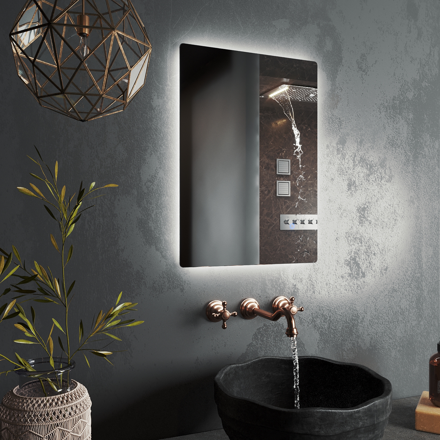 зеркало roxen pure 50x70 с led подсветкой