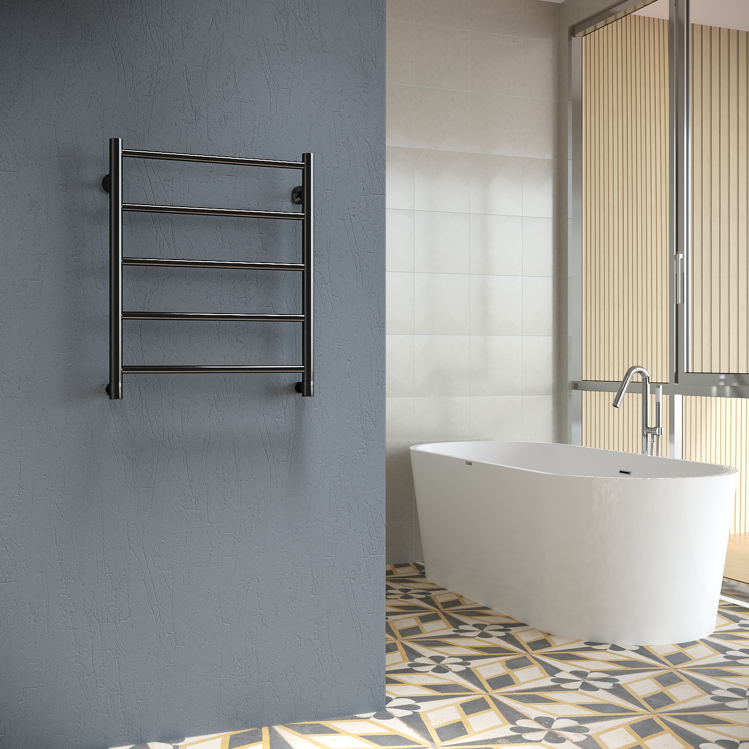 полотенцесушитель водяной stinox toscana 50x60 черный глянец