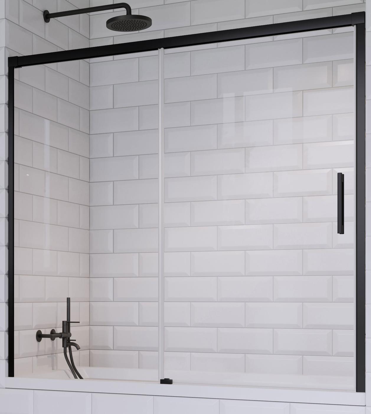 шторка на ванну radaway idea black pn dwj 150 l (прозрачное)