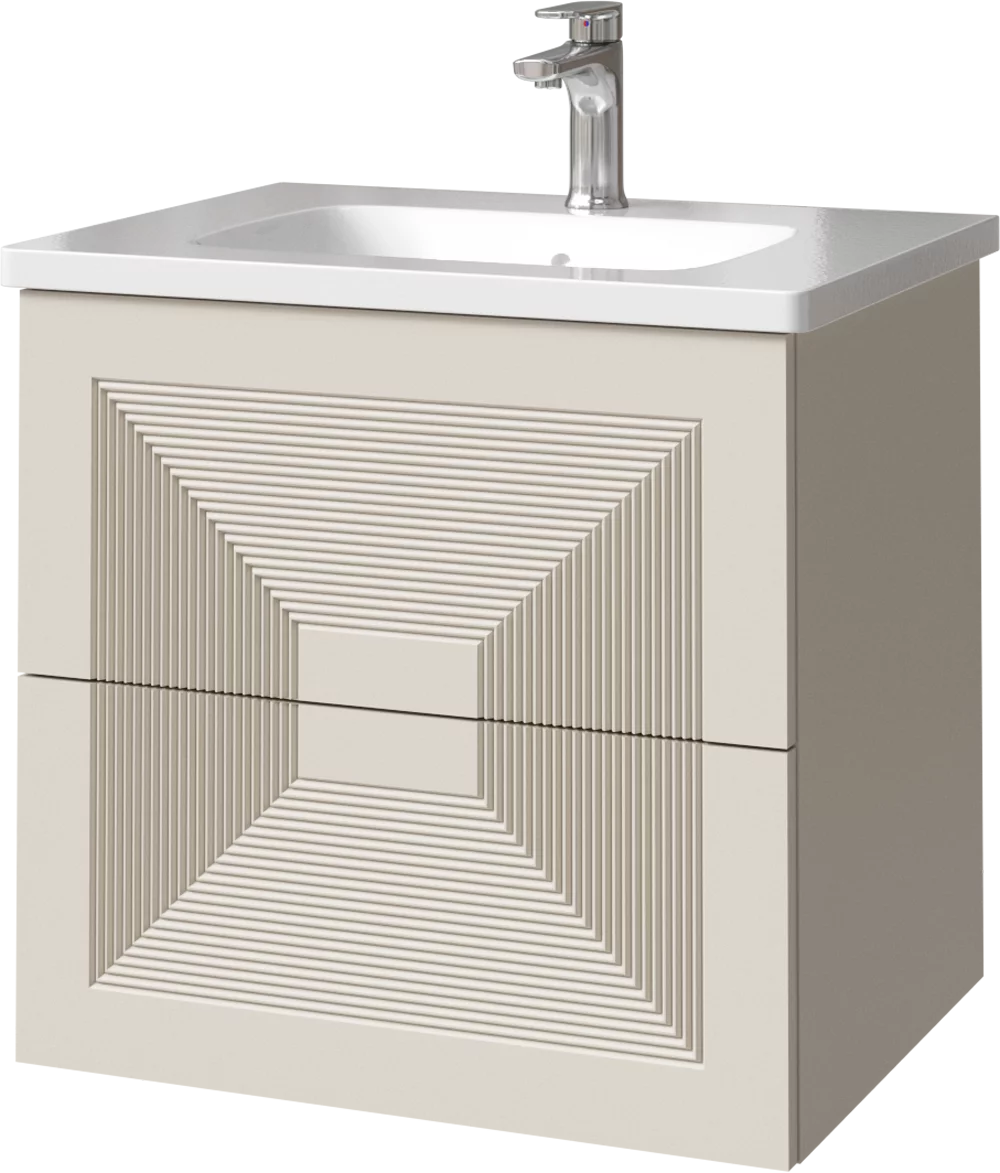 тумба подвесная caprigo modo quarta 60 35710-sf023 бежевый матовый