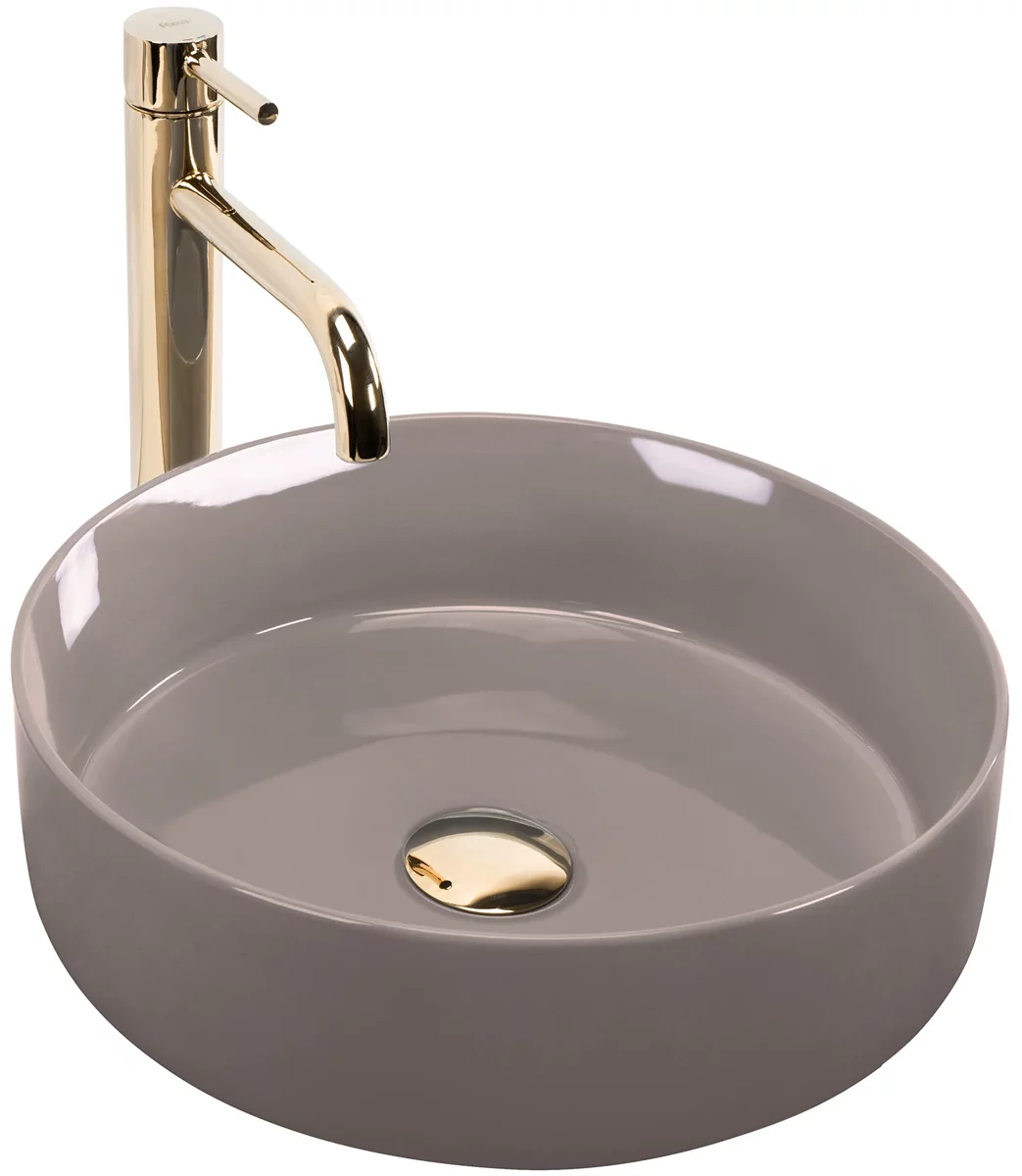 умывальник накладной rea sami beige shiny u6382 коричневый глянец