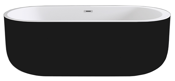 ванна акриловая black&white black swan sb109 black 170x80 белый глянец/черный