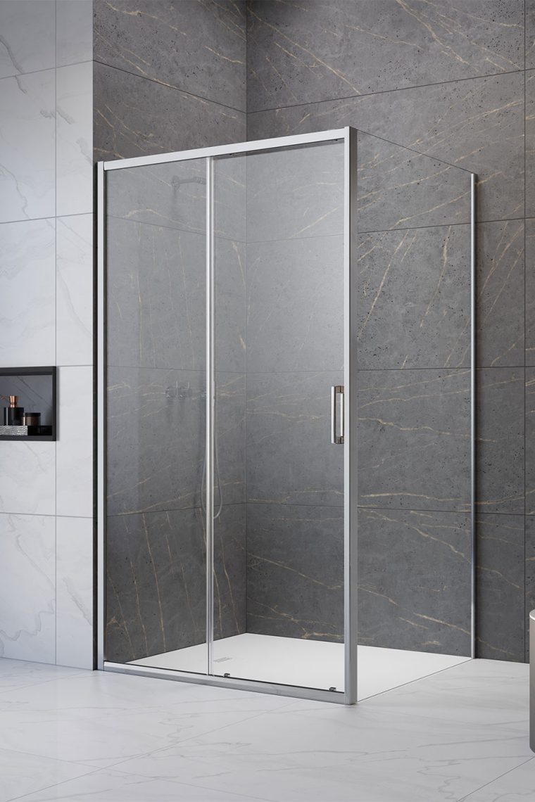 душевой уголок radaway premium pro kdj l 140x70 стекла прозрачные, профиль хром