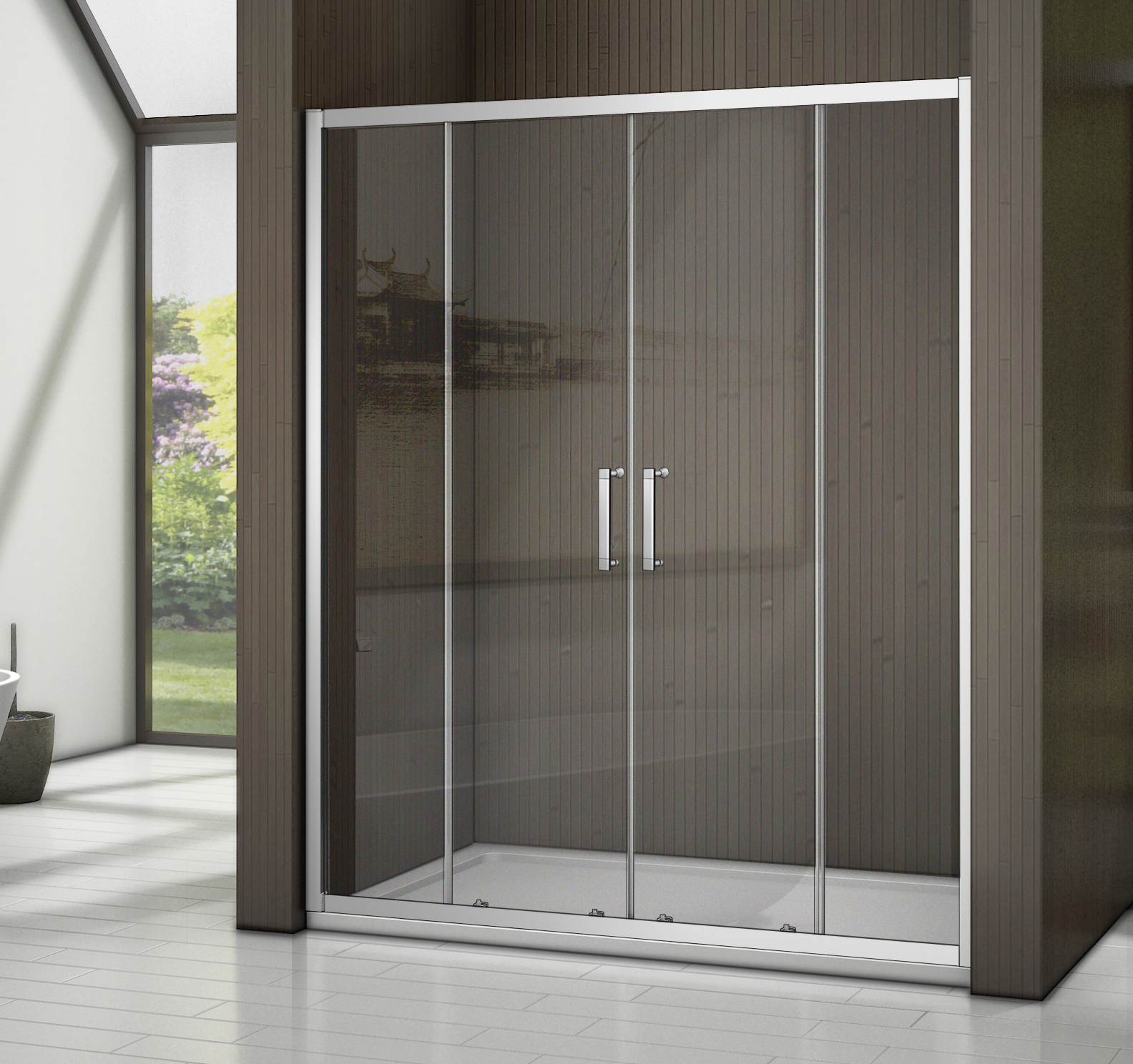 душевая дверь gooddoor latte wtw-td-160-c-we 160x185