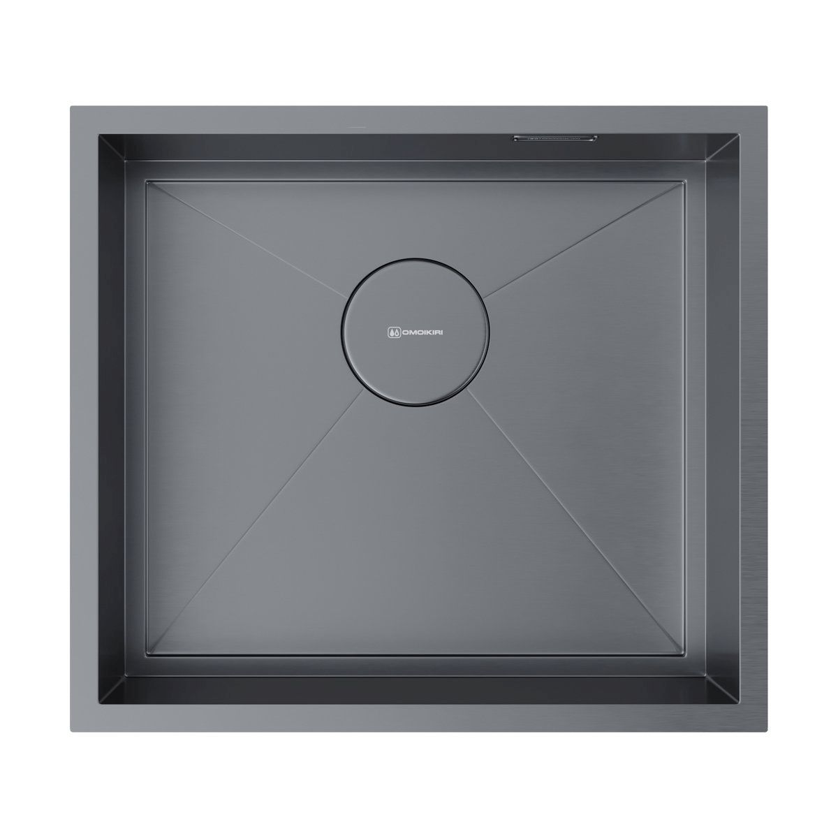 кухонная мойка omoikiri kasen 49-16-int-gm 4997055 49x44 вороненая сталь
