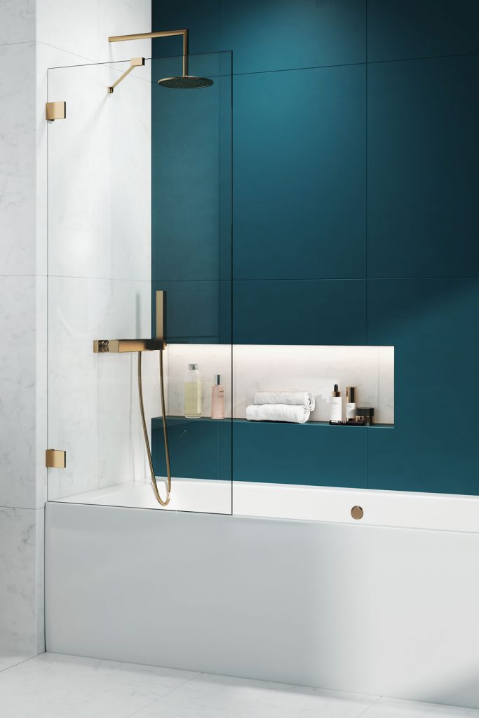 шторка на ванну radaway essenza pro gold pnj ii 70 (прозрачное/золото)