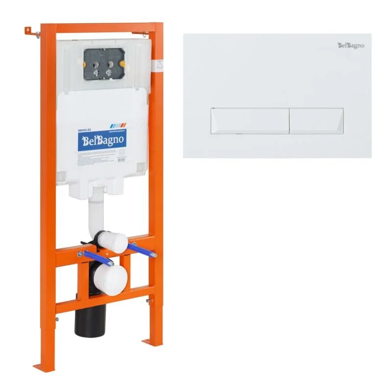 инсталляция для подвесного унитаза belbagno bb002-80 с клавишей смыва bb009-mr-bianco белая
