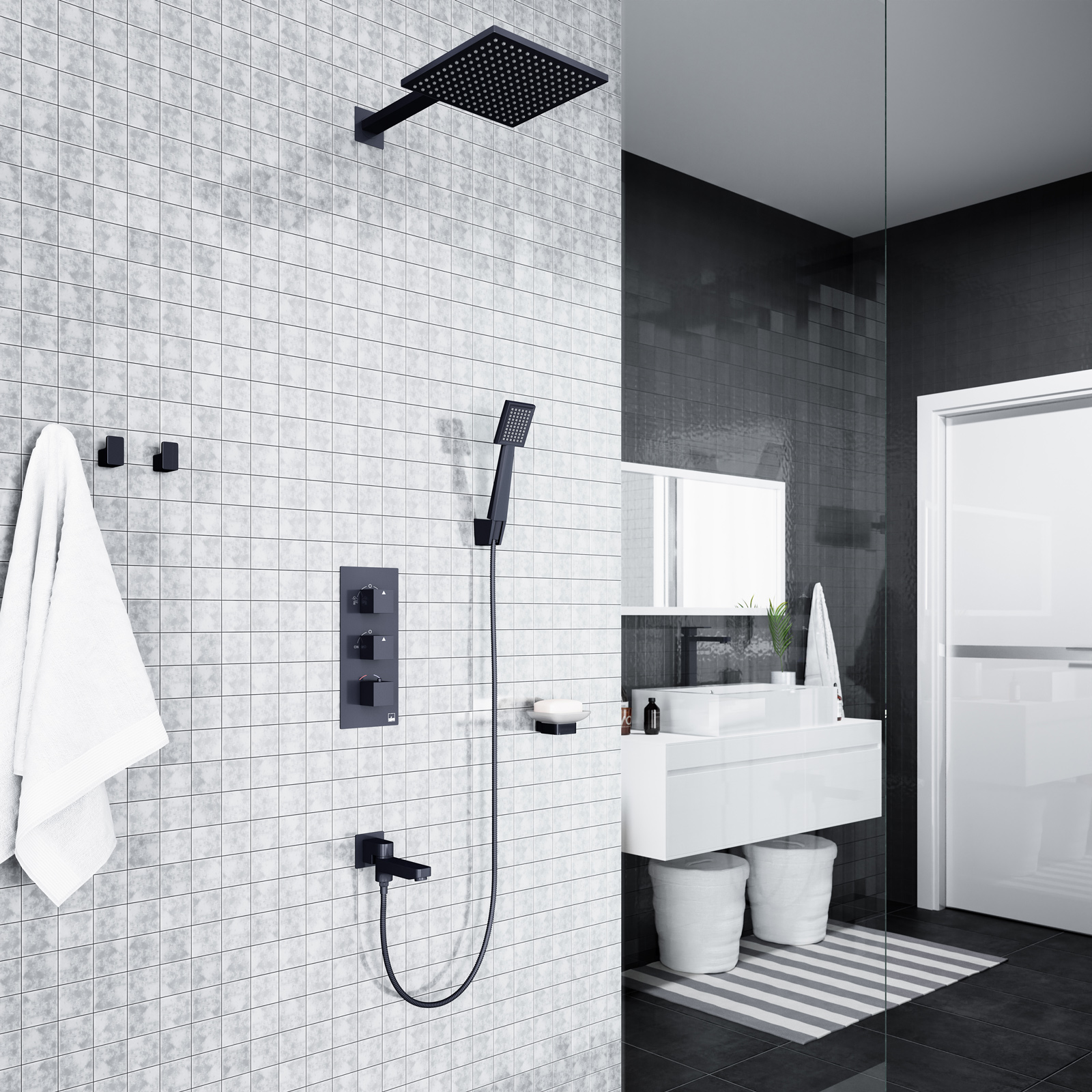 Душевой уголок Gutewetter Practic Rectan GK-401 130x70 (матовый хром/полистирол rain) фото 12 душевой уголок gutewetter practic rectan gk-401 130x70 (матовый хром/полистирол rain) фото 12