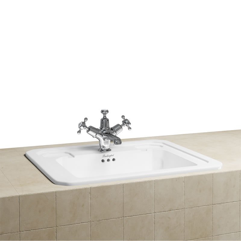 умывальник встраиваемый burlington vanity b13 3th 54x42 (на 3 отверстия) белый