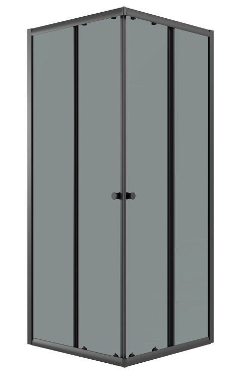 душевой уголок niagara eco ng-1010-14qt 100x100 стекла тонированные, профиль черный матовый