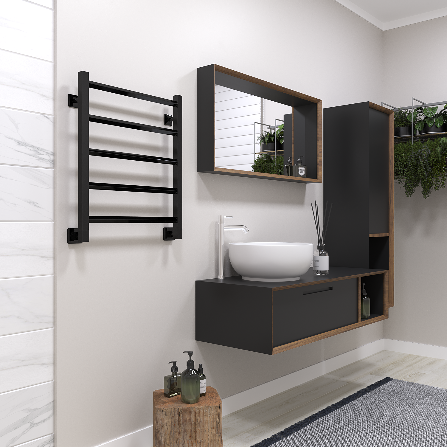 полотенцесушитель водяной stinox sorento 50x60 черный глянец