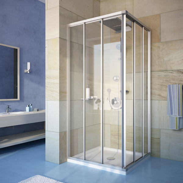душевой уголок gutewetter practic square gk-433 75x75 (матовый хром/полистирол lines)