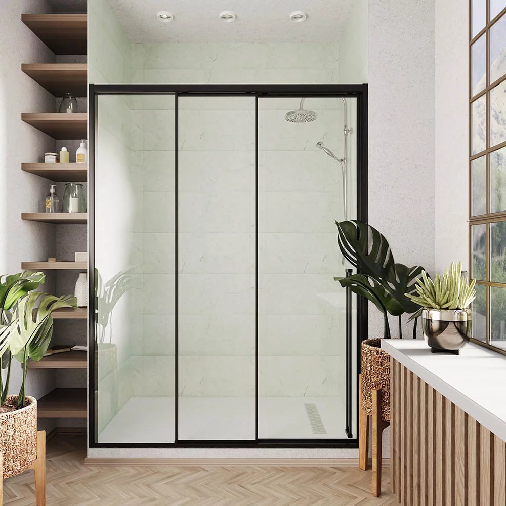 душевая дверь veconi premium prato pr3/l-170-01-b-c4 170x200 левая, профиль чёрный матовый
