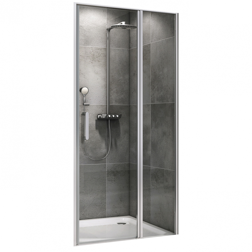 душевые двери abber sonnenstrand ag04120s 120x195 прозрачное стекло / профиль хром