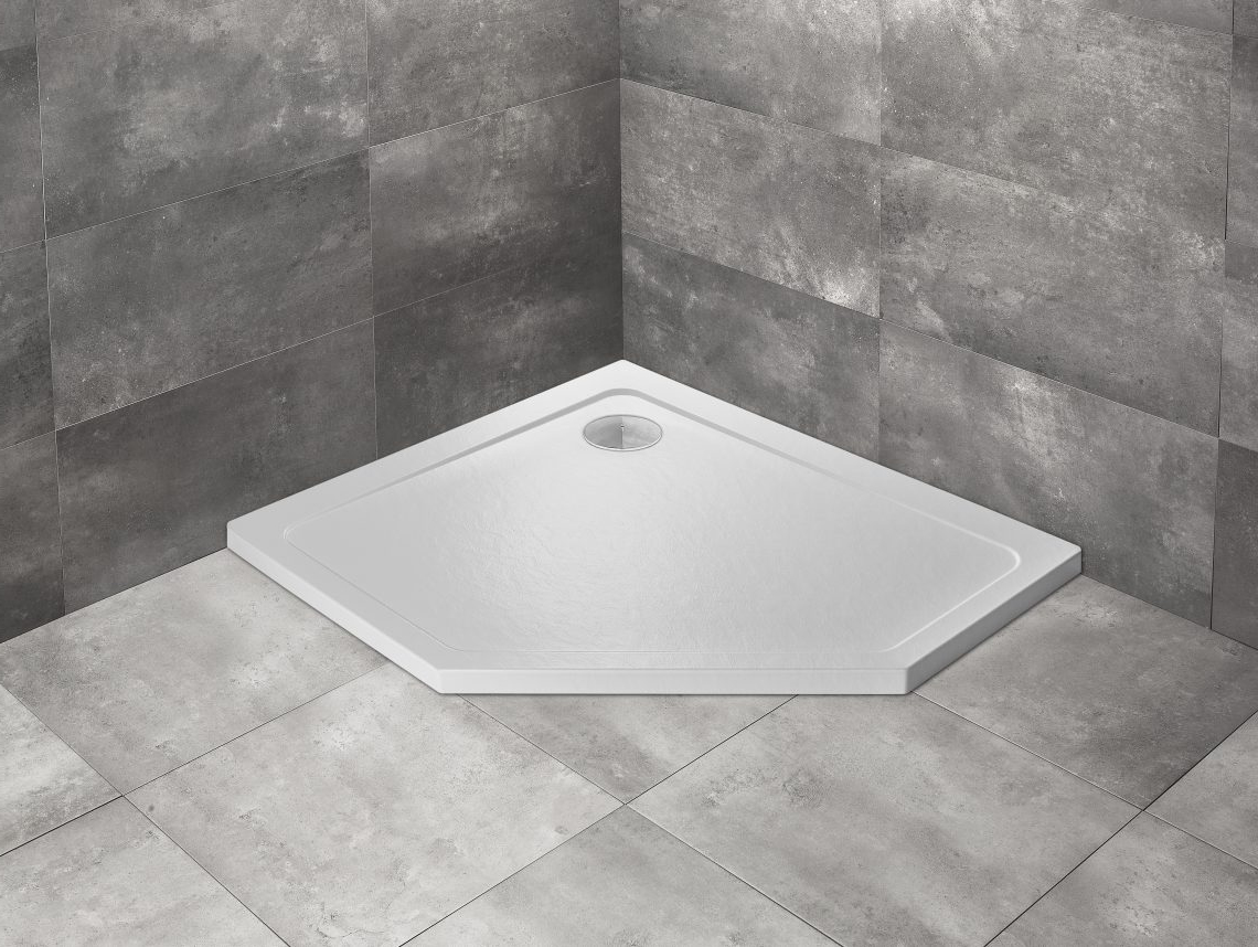 душевой поддон radaway doros pt e 100x80 stone white левый