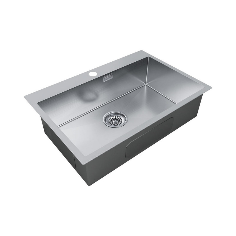 кухонная мойка paulmark kroner pm217551-bs 75x51 нержавеющая сталь
