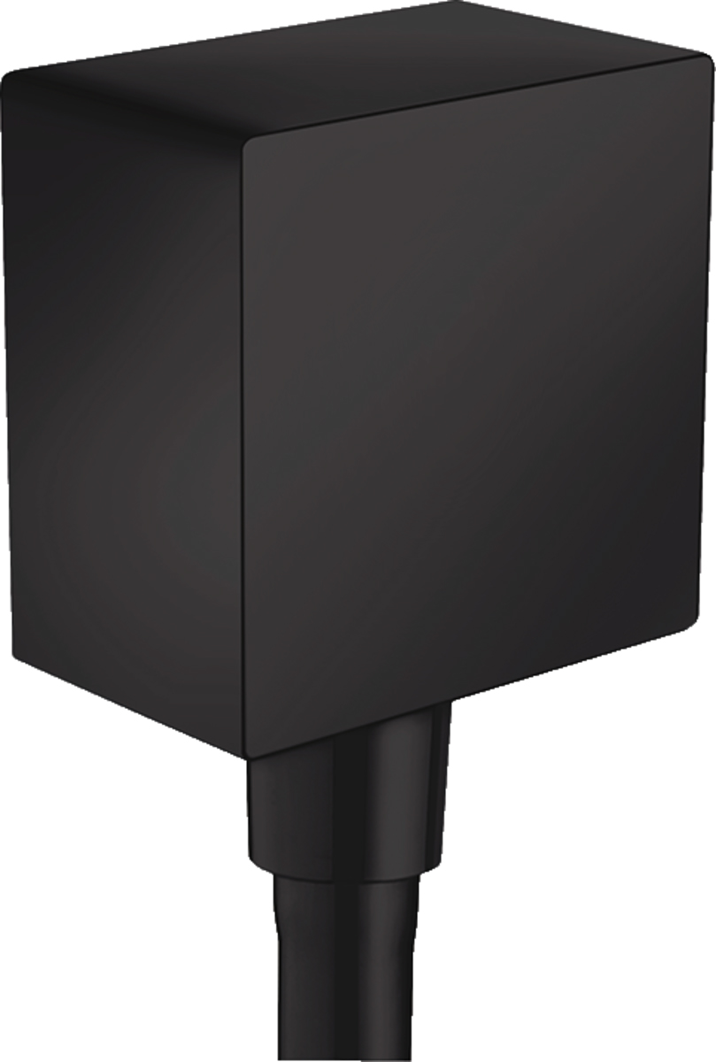 шланговое подсоединение hansgrohe fixfit square 26455670 с клапаном обратного тока матовый черный