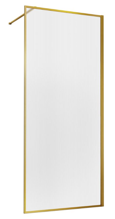 душевая стенка vincea walk-in vsw-1hp100flbg 100x200 стекло рифленое / профиль золотой матовый
