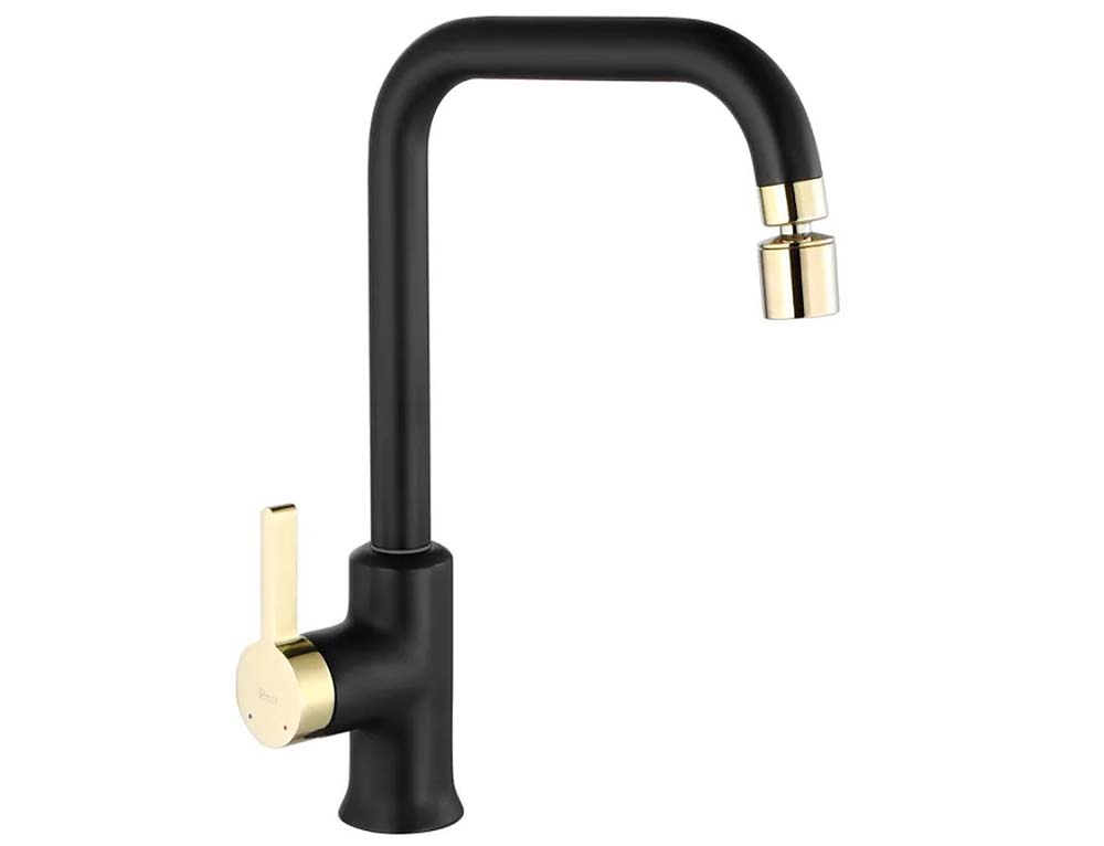 смеситель для кухни rea polo black gold rea-b9980 чёрный/золото
