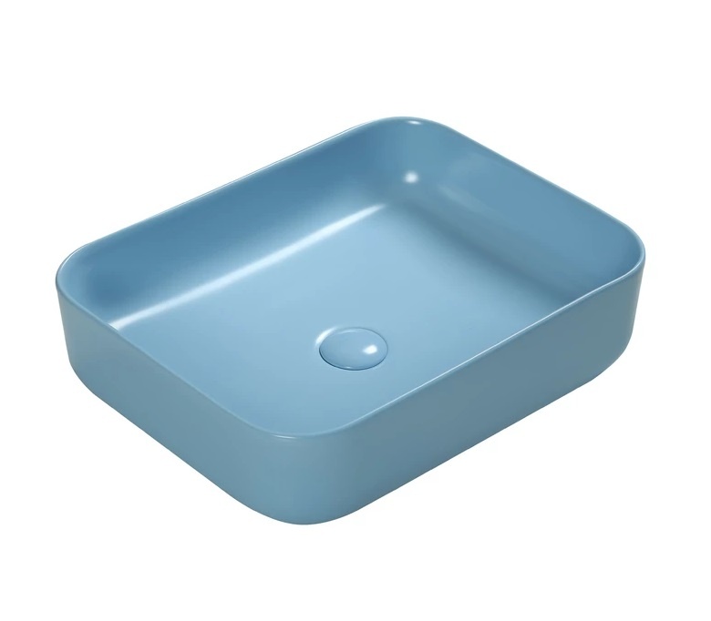 умывальник santiline sl-1051bl 50x41 голубой матовый