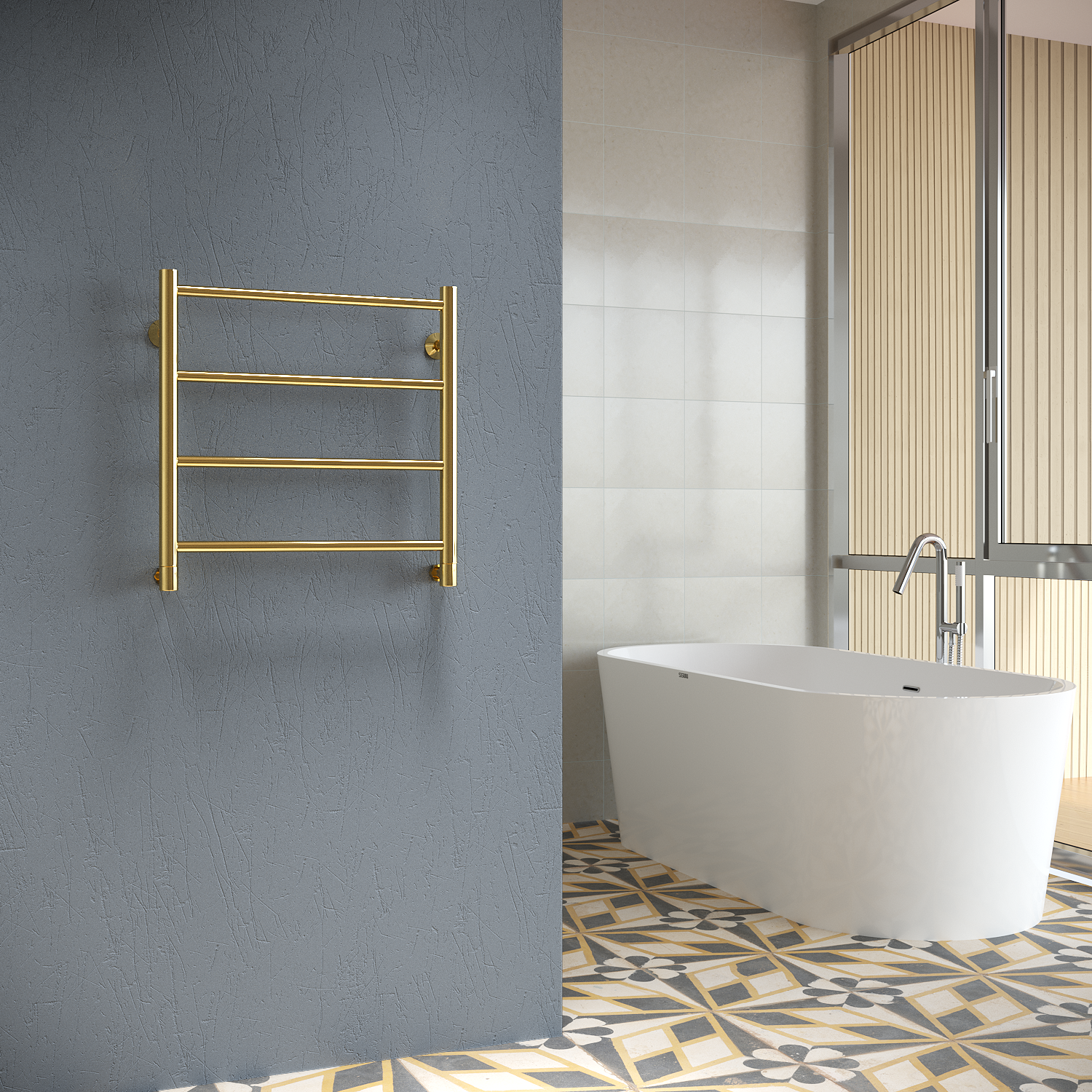 полотенцесушитель водяной stinox toscana 50x50 золото глянец