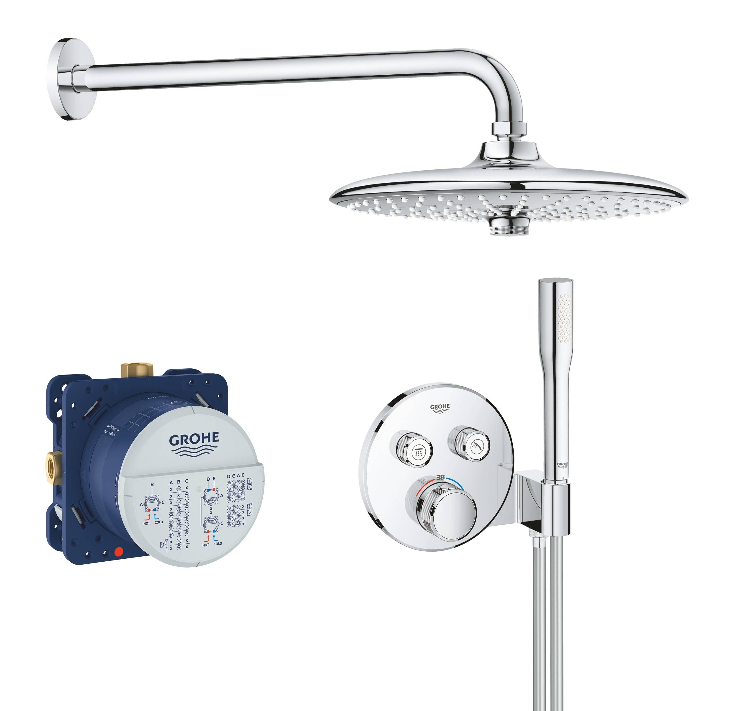 душевая система grohe grohtherm smartcontrol 34744000 с термостатом, хром