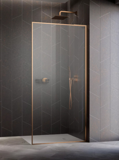 душевой уголок radaway modo f sl brushed copper ii 95x200 правый, стекла прозрачные, профиль брашированная медь