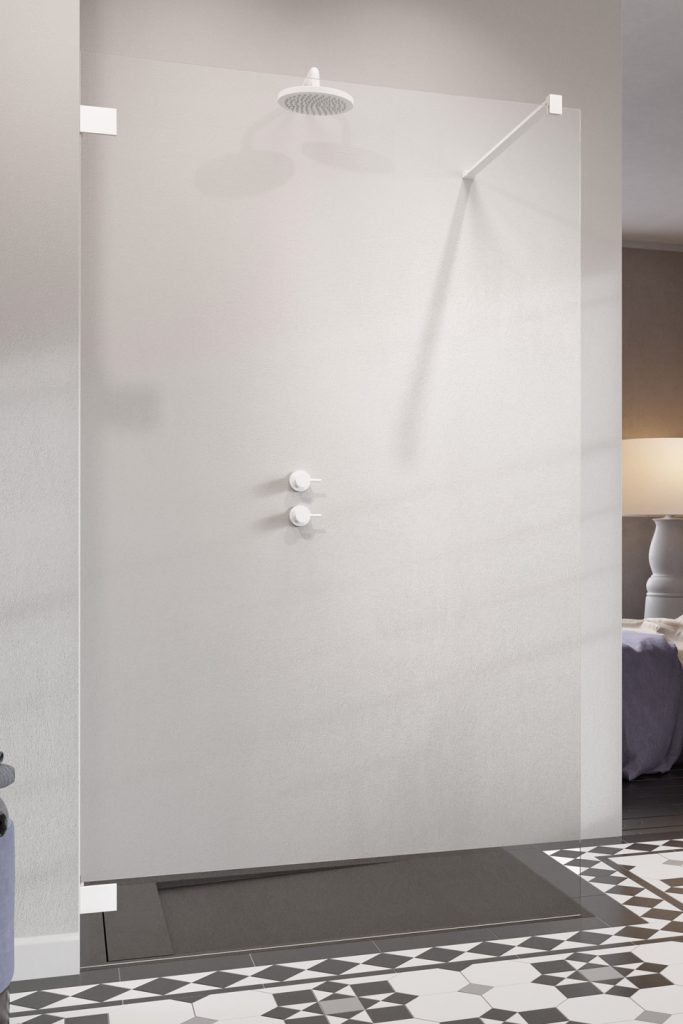 душевой уголок radaway essenza pro white walk-in 155 155x200 стекло прозрачное, профиль белый