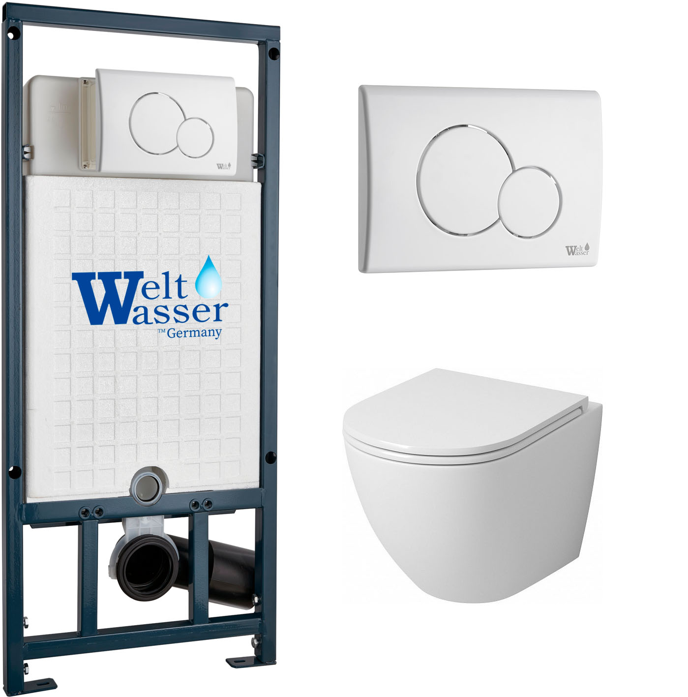 комплект инсталляции welt-wasser marberg 507 rd с клавишей смыва wt и унитазом grossman gr-4455sq
