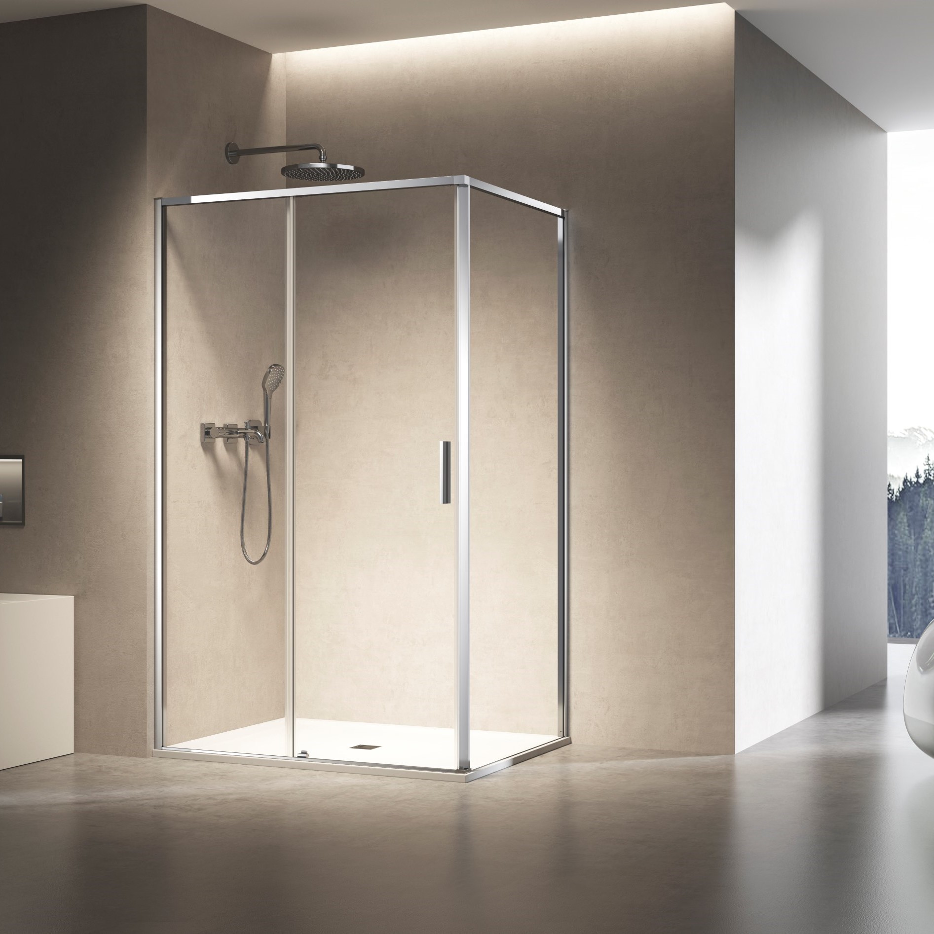 душевой уголок vincea slim 8mm vsr-6sl9014cl 140x90 прозрачное стекло / профиль хром