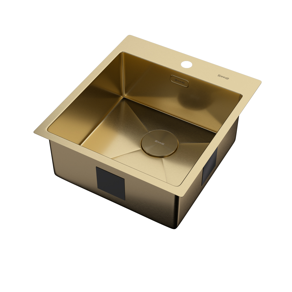 кухонная мойка zorg zerox 46 if pvd gold 46x51 матовое золото
