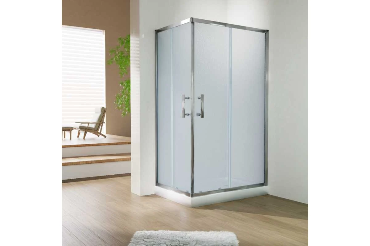 душевой уголок esbano esr-8021c 120x80 стекла матовые, профиль хром