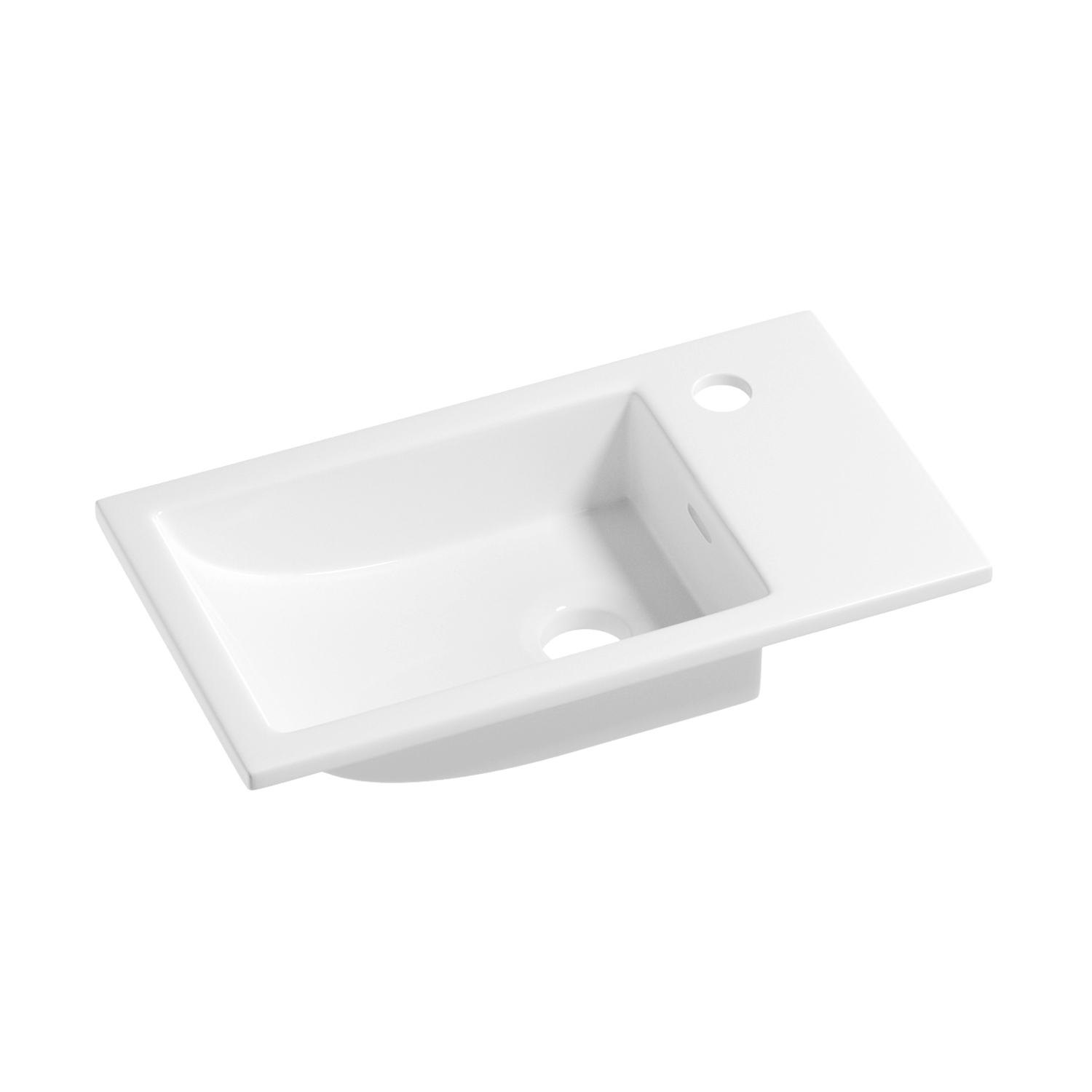 умывальник настенный / на тумбу wellsee wc area 151805000 45x25 белый глянцевый (отверстие под смеситель справа)