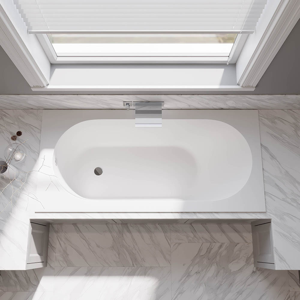 ванна из искусственного камня veconi stampo slim 170x70 белый глянец