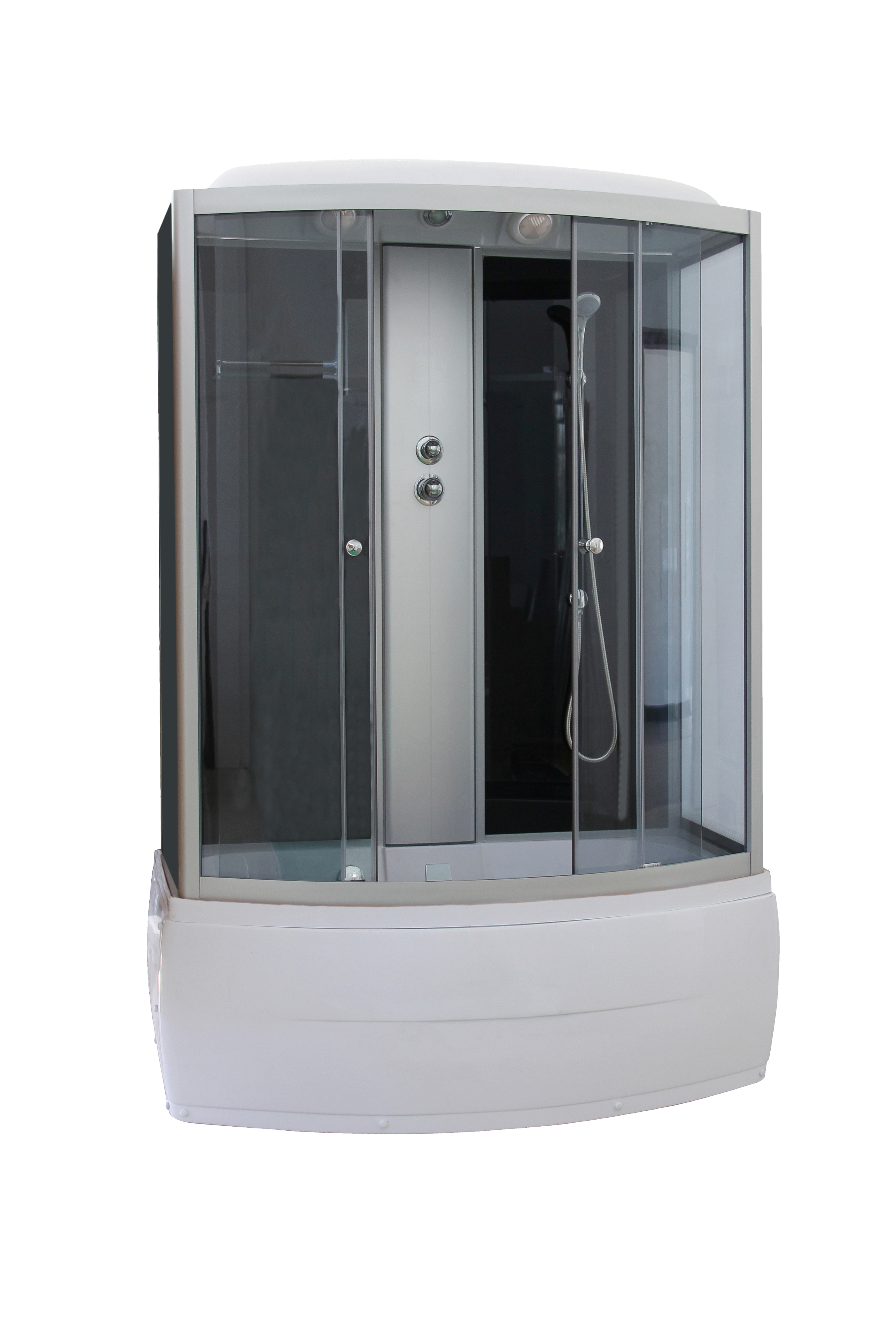 душевая кабина parly classic cne150 150x75 тонированные стекла / черные задние стенки
