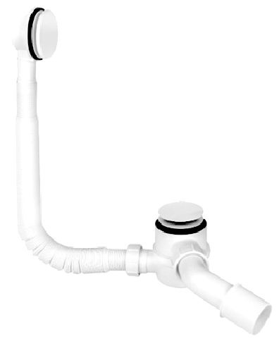 сифон для ванны mcalpine hc2600cl-wh click-clack, с прочисткой снаружи