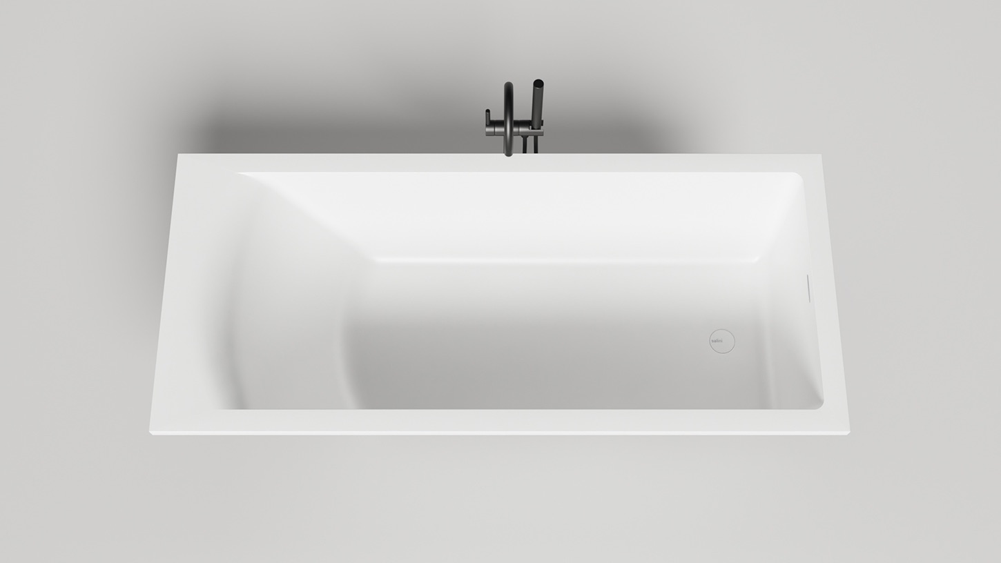 ванна из искусственного камня salini cascata kit 104513g 180x80 s-sense, белый глянец