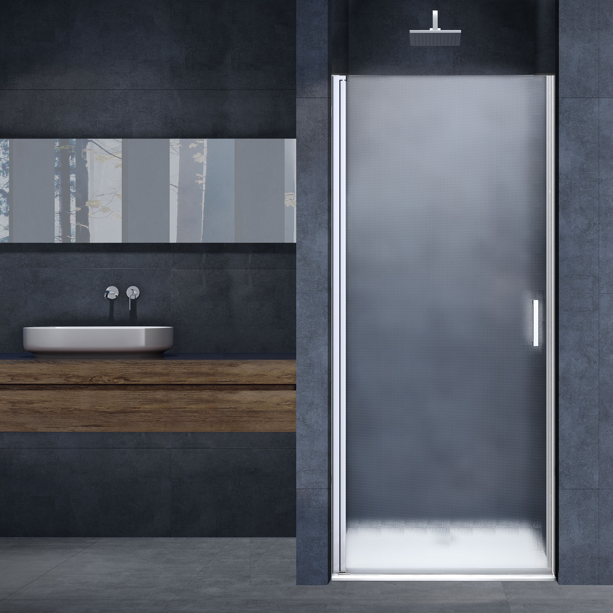 душевая дверь vincea alpha vdp-3al100mt 100x195 текстурное стекло / профиль хром